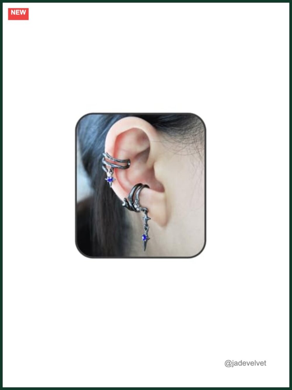 Gothic Thorn Ear Cuff Non Pierced Star Cross Dangle Earrings Cosplay Costume